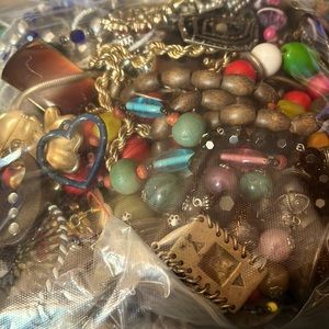 Crafter’s bulk bag costume jewelry some broken , some ok.  To repurpose